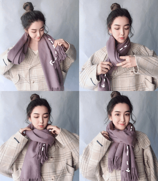 Cách thắt khăn quàng cổ dài