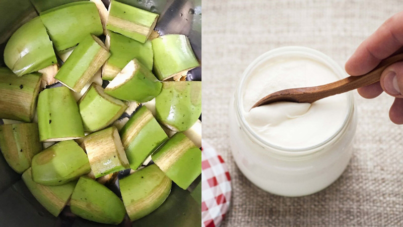 Mặt nạ chuối xanh và sữa chua trị nám