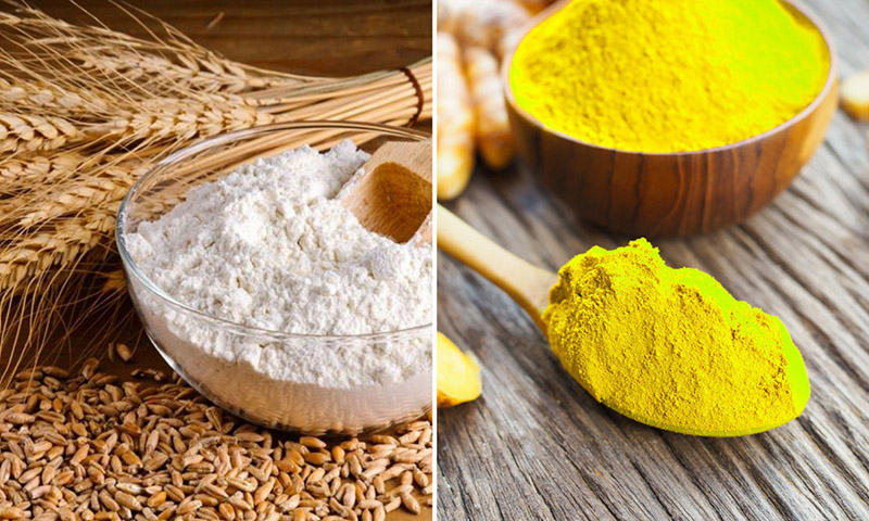Tinh bột nghệ cùng bột mì