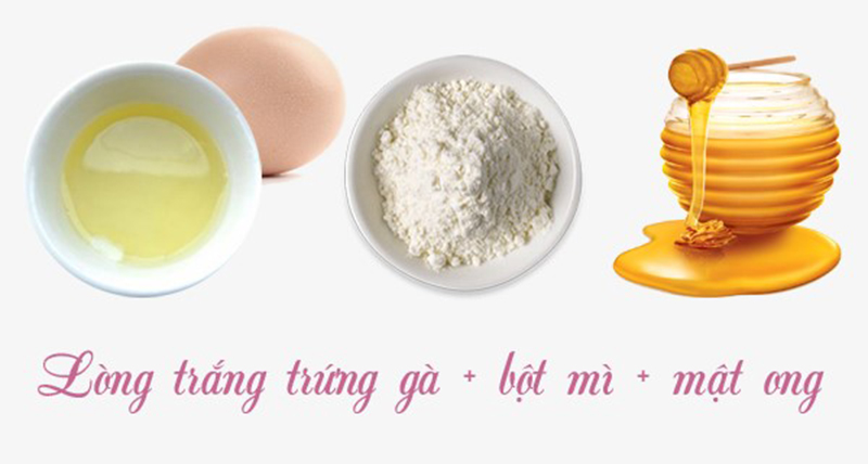 Lòng trắng trứng kết hợp mật ong cùng bột mì